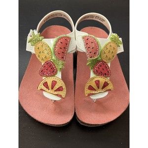 Maggie & Zoe Sandals Shoes Girls Toddler Sz 8 Sparkly Fruits Salad Summer
